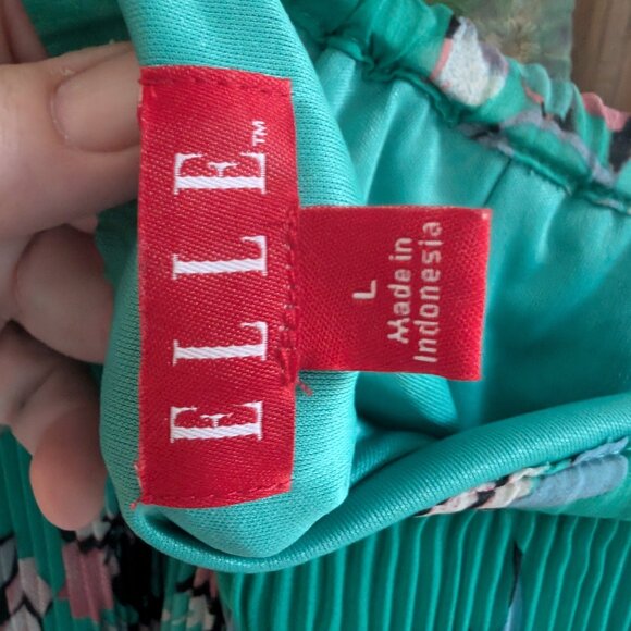 Vintage Elle Layered sheer floral Chiffon miniskirt L/XL - Picture 2 of 4